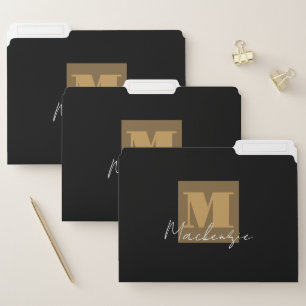 Bold Fat Letter Fancy Script Monogram File Folder