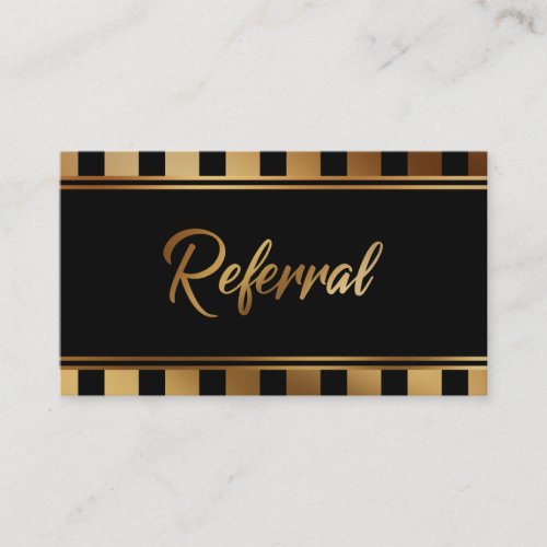 Bold Faux Gold Foil and Black Referral Cards