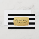 Bold Faux Gold Foil / Striped Business Cards (Front/Back)