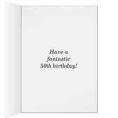 Bold, Faux Wood, Faux Gold 50th Birthday + Name (Inside (Right))