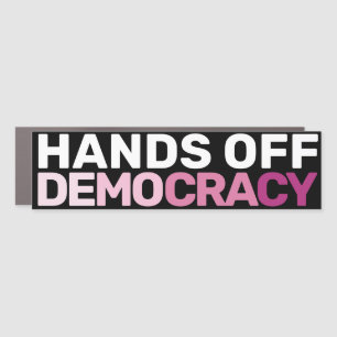 Bold Feminist Protest Art Hands Off Democracy  Car Magnet