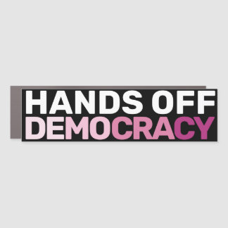 Bold Feminist Protest Art Hands Off Democracy Car Magnet