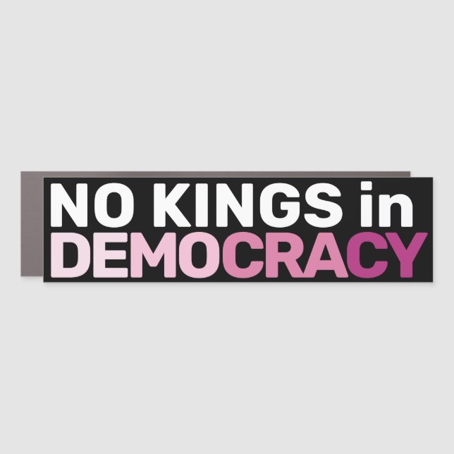 Bold Feminist Protest Art No Kings in Democracy  Car Magnet (Front)