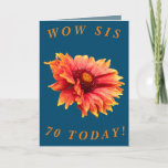 Bold Floral 70th Birthday Card for Sis