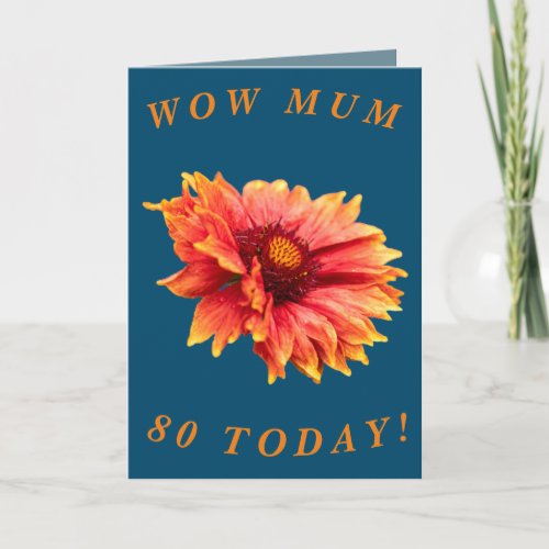 Bold Floral 80th Birthday Card for Mum