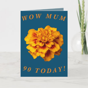 Bold Floral 90th Birthday Card for Mom