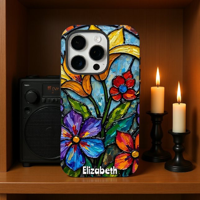 Bold Floral Art in Glass Case-Mate iPhone Case (Creator Uploaded)