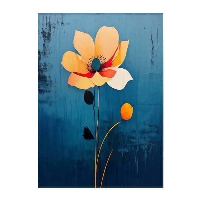 Bold Floral Art with Abstract Flower Acrylic Print (Front)