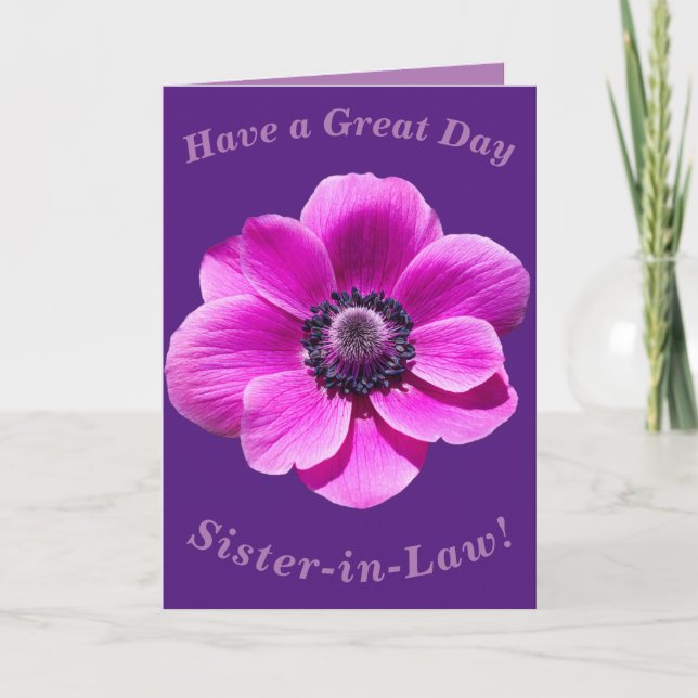 Bold Floral Birthday Card for Sister-in-Law (Front)