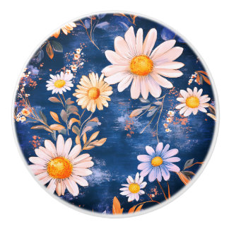 Bold Floral Ceramic Knob