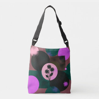 Bold Floral Circle Tote Bag – Modern Abstract Flow