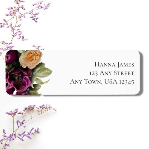 Bold Floral Fall Wedding Return Address  Label