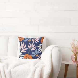 Bold Floral Harmony Throw Pillow