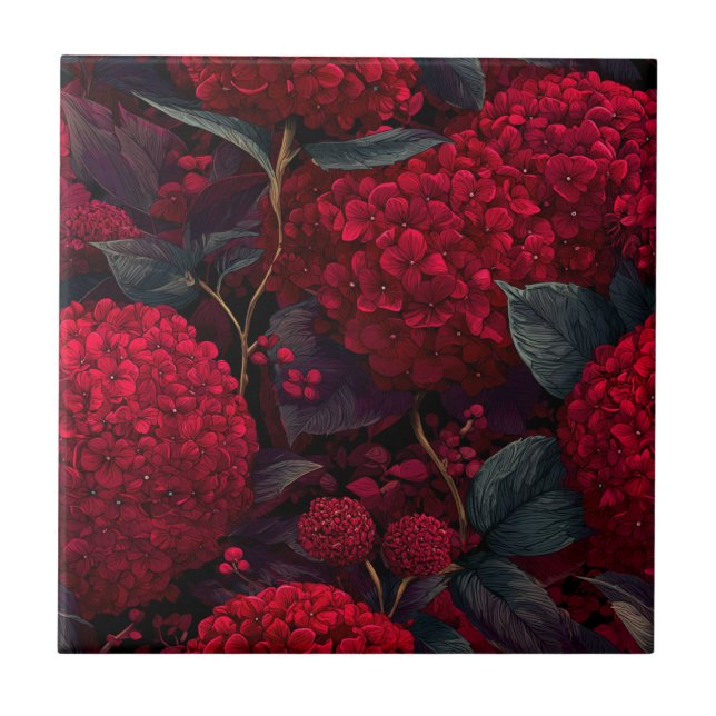 Bold Floral Hydrangeas  Tiles  For Home Flooring (Front)