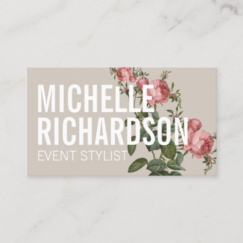 Bold Floral III Event Planner Business Card