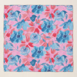 Bold Floral in Red Pink and Blue Scarf<br><div class="desc">Wrap yourself in vibrant florals with this Red, Blue & Pink Rhapsody chiffon scarf! Featuring bold red and blue flowers, pink floral hearts, and playful dots on a crisp white background, this lightweight, airy scarf is the perfect statement accessory. Whether dressing up or adding a pop of color to your...</div>