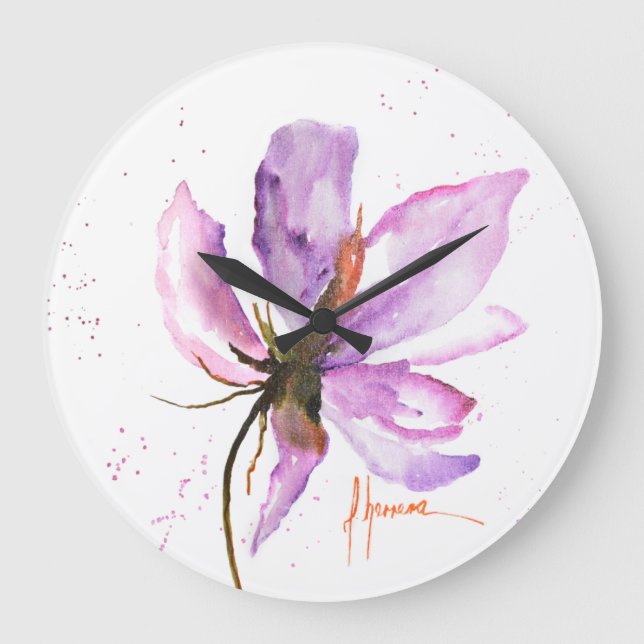 Bold Floral IV Large Clock (Front)