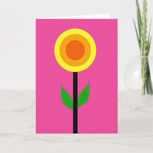 Bold Floral Joy Greeting Card (Front)