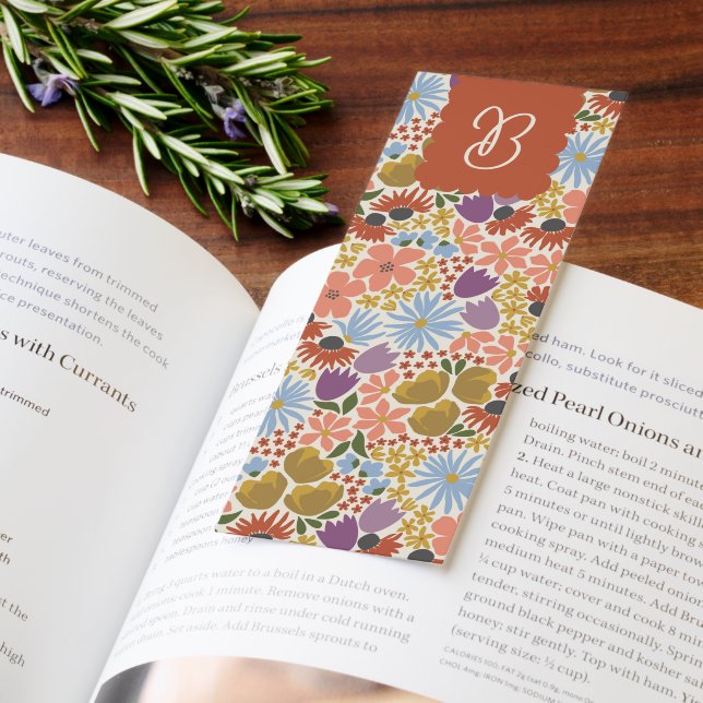 Bold Floral Monogram  Bookmarks (Book)
