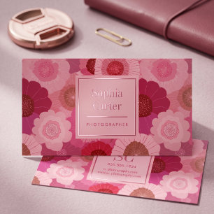 Bold Floral Monogram Design Raised Spot UV Business Card