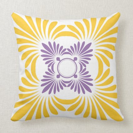 Bold Floral Pattern-Contemporary Throw Pillow