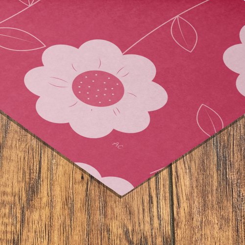 Bold Floral Pattern Magenta Tissue Paper