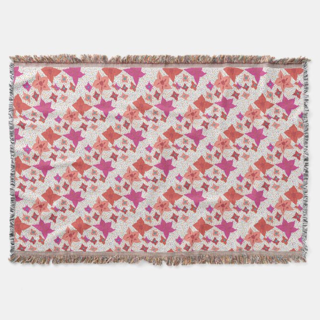 Bold Floral Pattern Throw Blanket (Front)