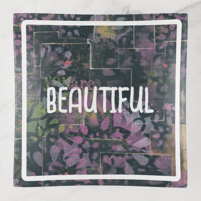 Bold Floral Pattern Trinket Tray (Front)