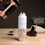 Bold Floral Personalized Water Bottle<br><div class="desc">Original Illustration by Jennifer @ Little Scooter Studios</div>