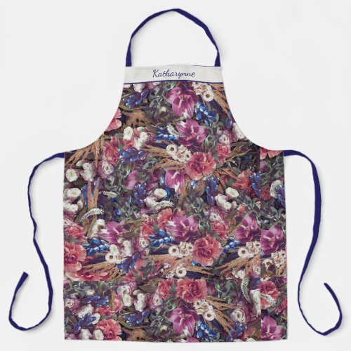 Bold Floral Photography Pattern Personalized Apron