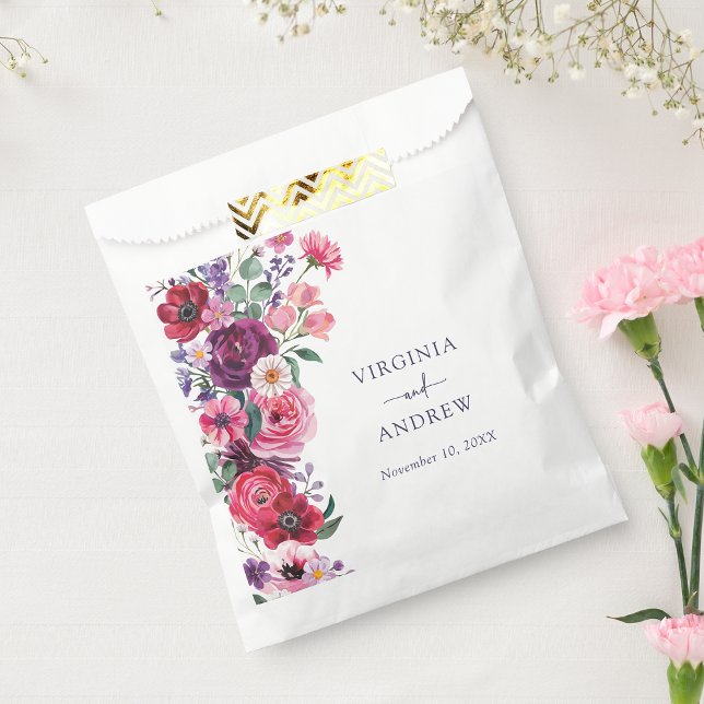 Bold Floral Wedding Favor Bag (Bold Floral Wedding Favor Bag by Painted Paperie
)