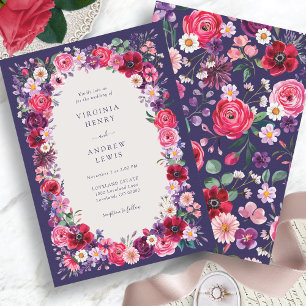 Bold Floral Wedding Invitation