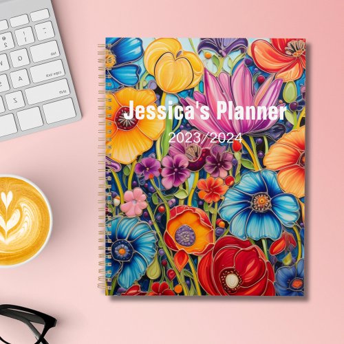 Bold Floral with Name Planner