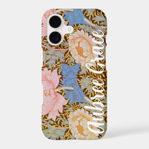 Bold Floral Wm Morris Add a Name iPhone 17 Case