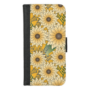 Bold Floral Yellow Sunny Sunflower Garden iPhone 8/7 Wallet Case