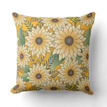 Bold Floral Yellow Sunny Sunflower Garden