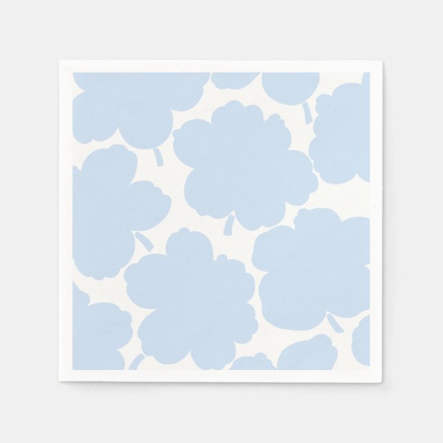 Bold Florals Monochrome Powder Blue Napkins (Front)