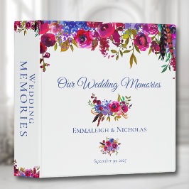 Bold Florals Wedding Photo Scrapbook Album 3 Ring Binder