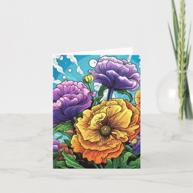 Bold flower card  (Front)