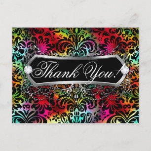 Bold Flower Pattern Fashion Jewelry Thank You Postcard