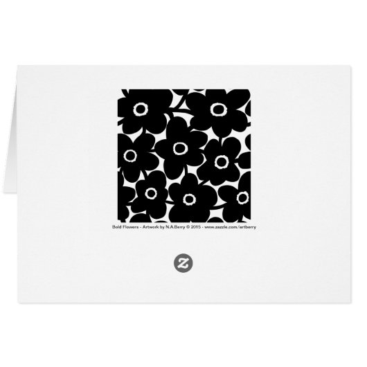 Bold Flowers - Black and White (Back Horizontal)