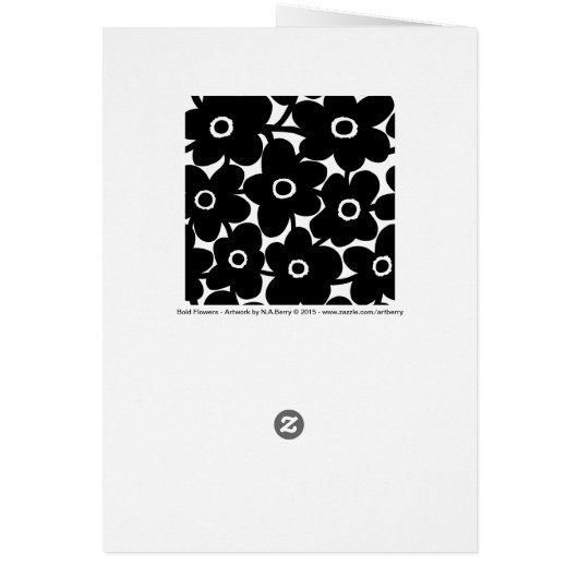 Bold Flowers - Black and White (Back)