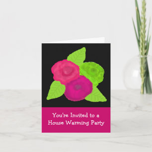 Bold Flowers House Warming Party Invitation
