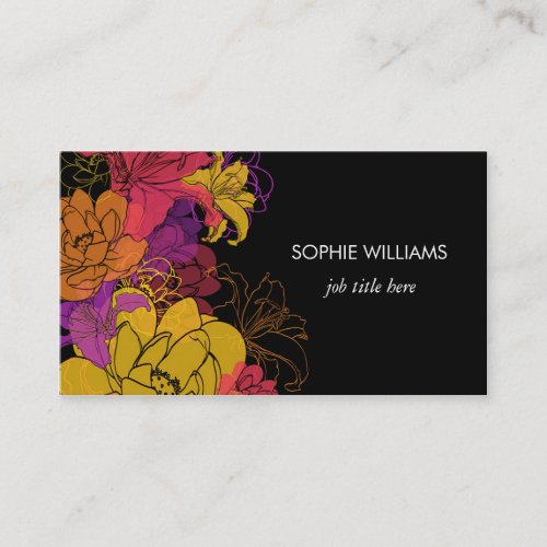 Bold Flowers Professional Business Card