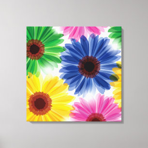 Bold Flowers Wrapped Canvas Print