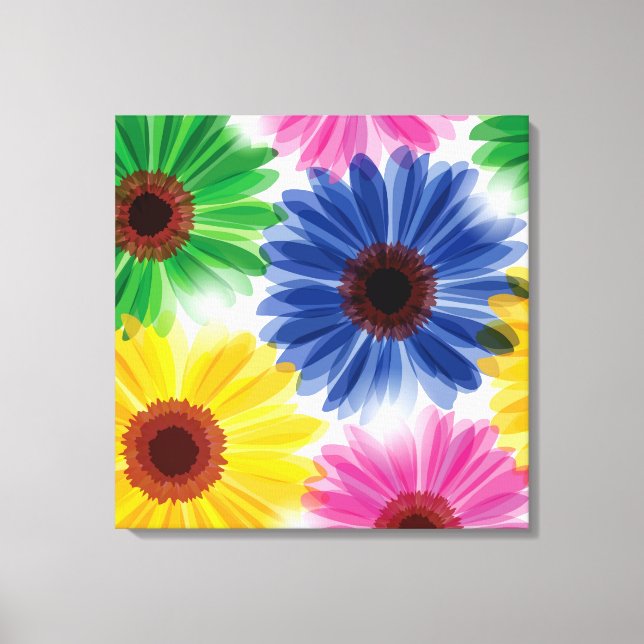 Bold Flowers Wrapped Canvas Print (Front)