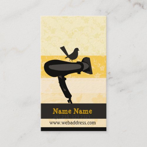 Mockingbird Hair Dryer Salon Hairstylist Business Card Templates