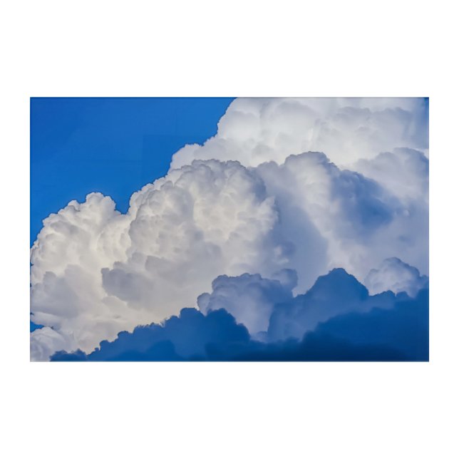 Bold Fluffy White Clouds Acrylic Print (Front)