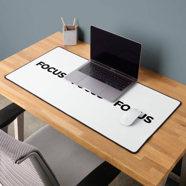 Bold Focus Quote | Black Typography Desk Mat (Office 2)