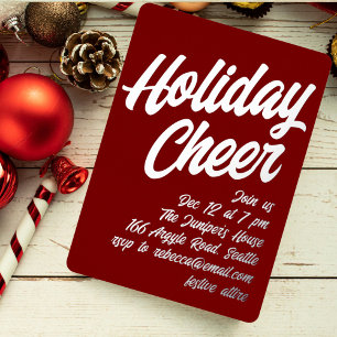 Bold Foil Holiday Cheer Party Invitation